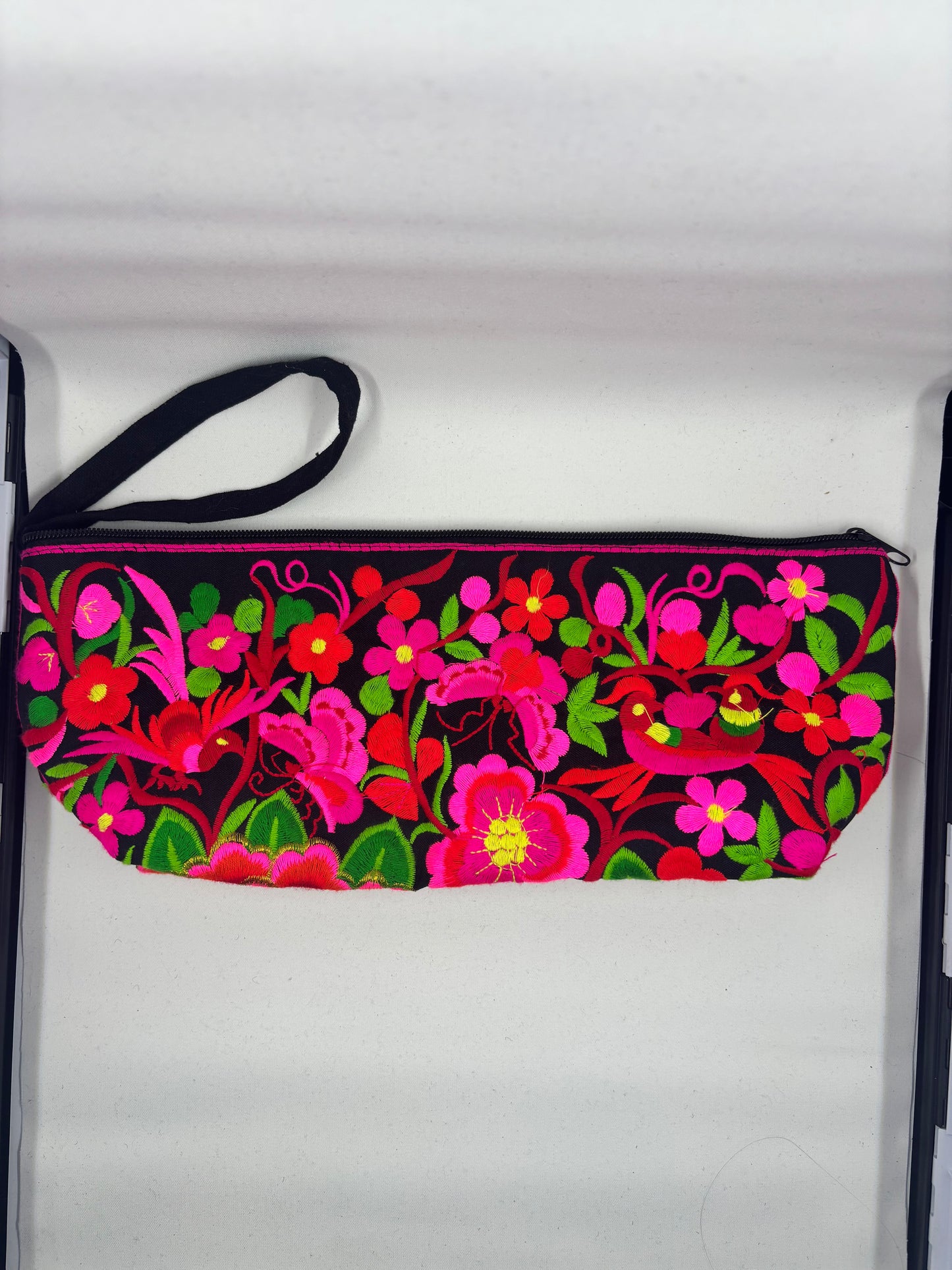 Large Embroidered Zipped Makeup Bag