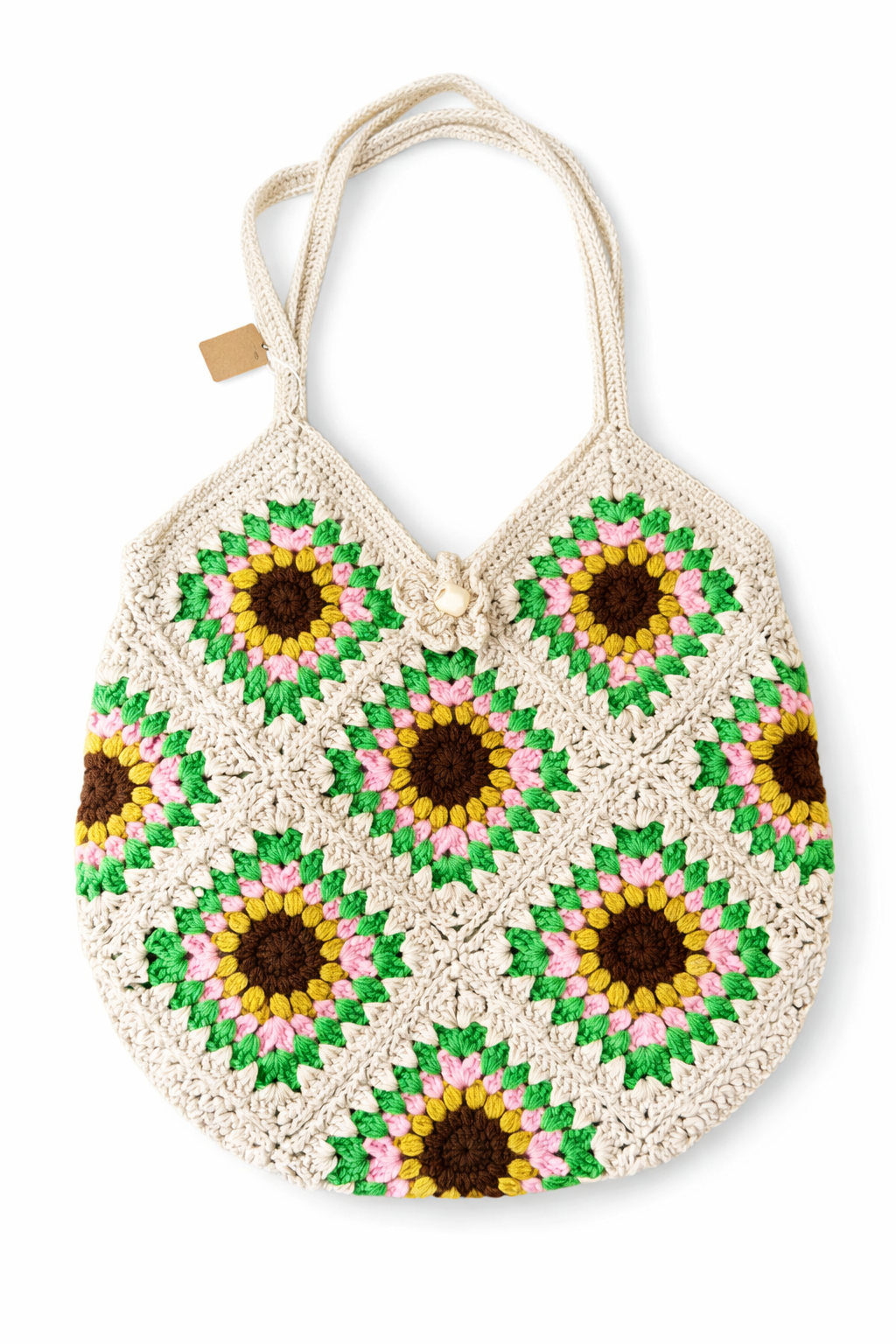 Crochet Sunflower Meadow Tote Bag