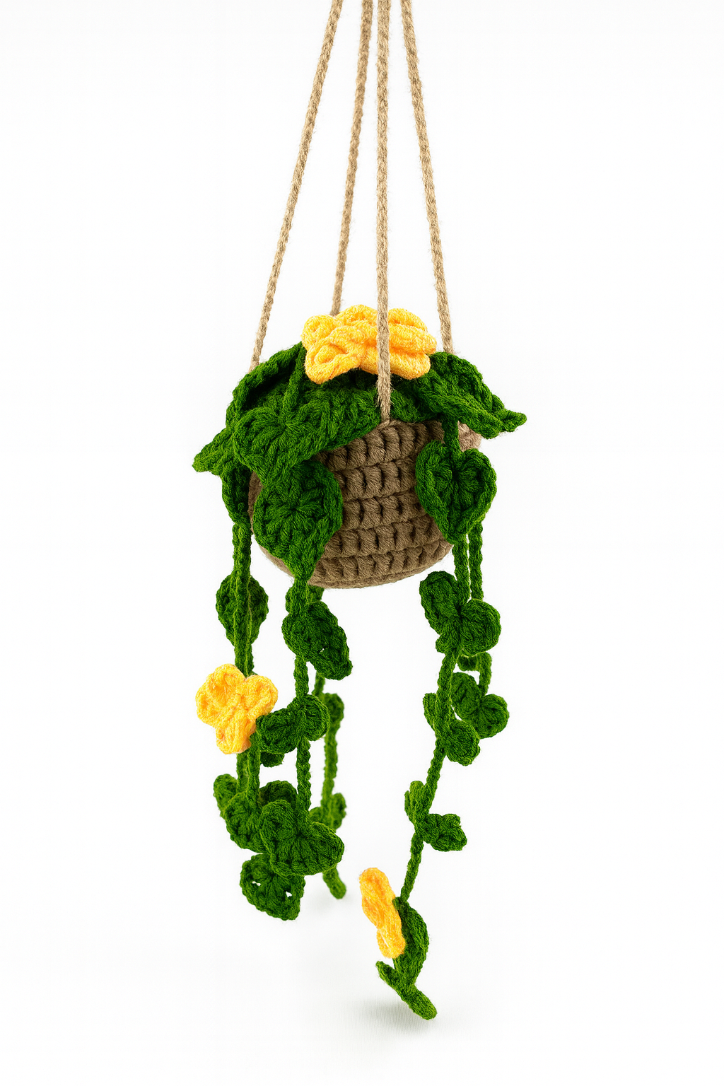 Crochet Hanging Plant-Yellow Bloom Ivy
