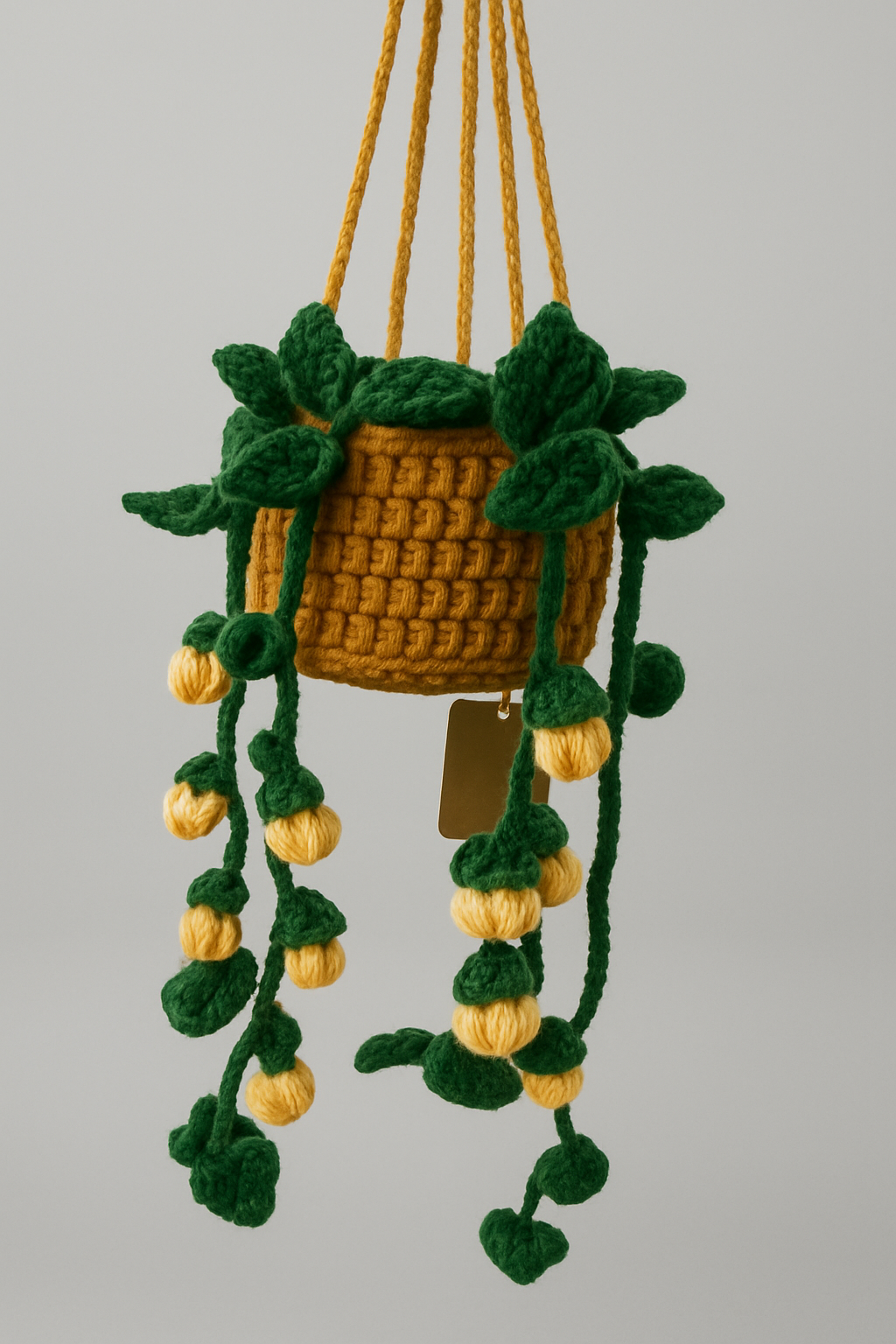 Crochet Hanging Yellow Blooms Plant