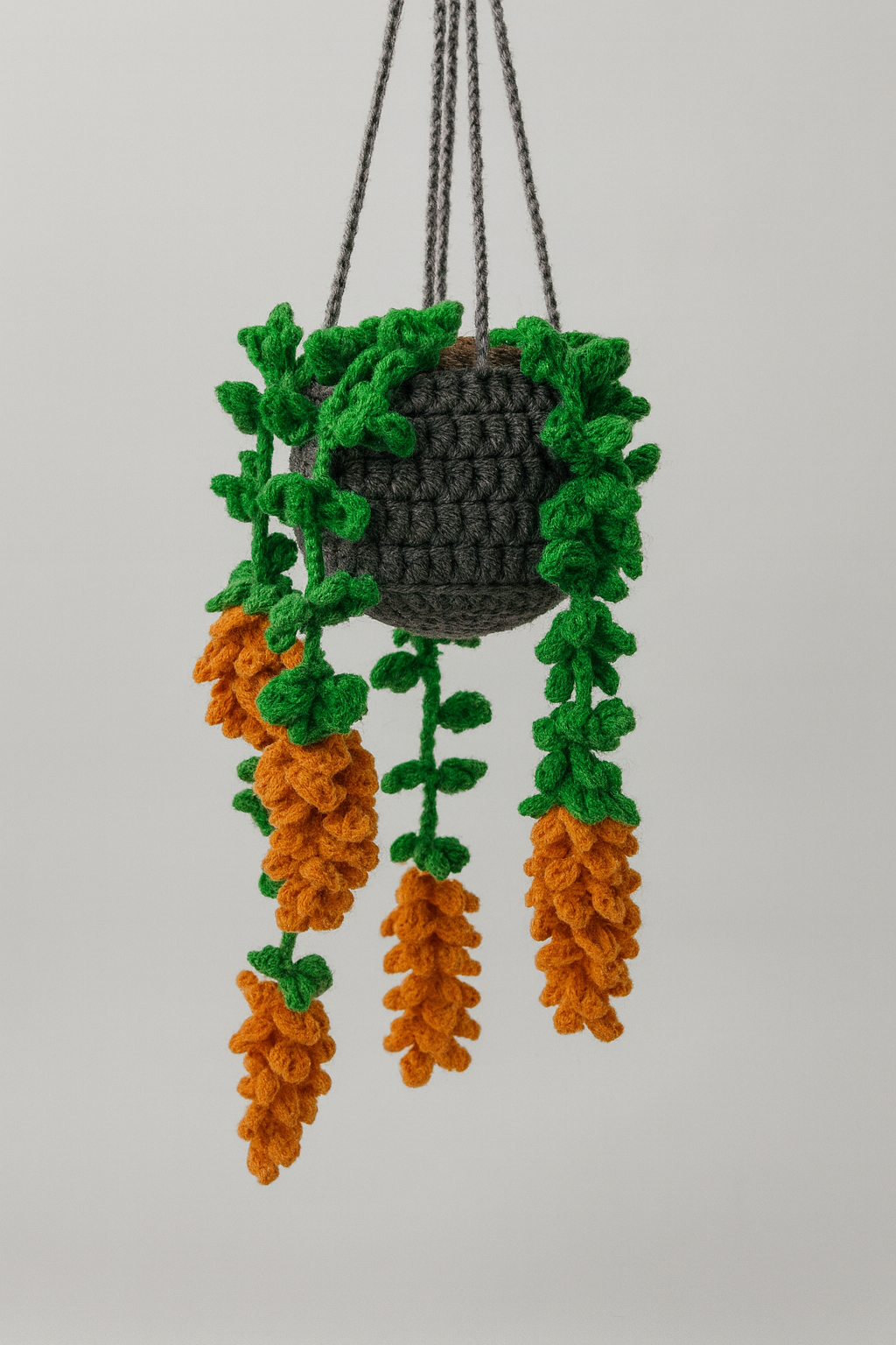 Crochet Trailing Orange Blossom Hanging Plant