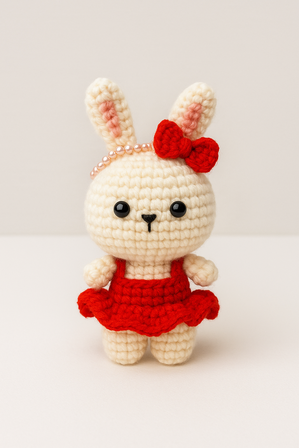 Crochet Pearl Earring Rabbit Keychain