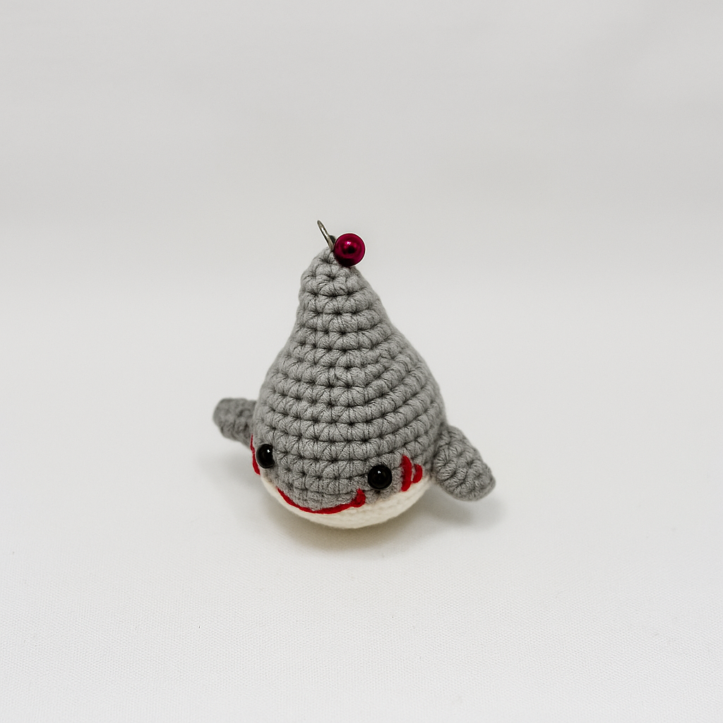 Crochet Shark Keychain