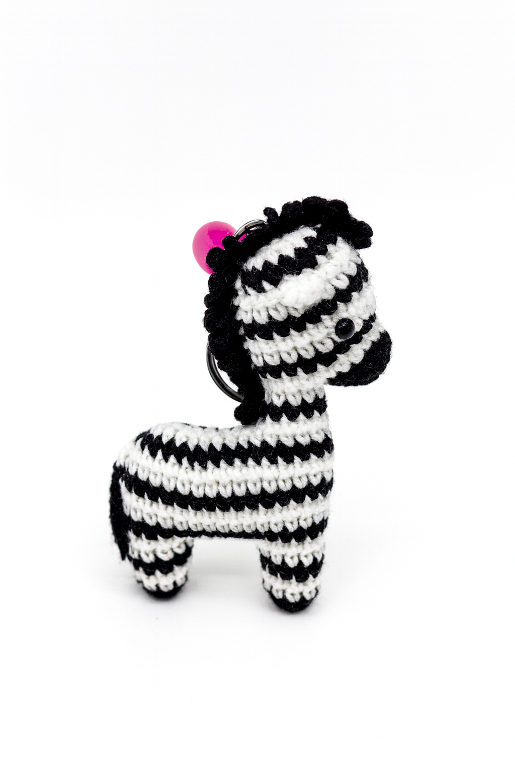 Crochet Zebra Keychain