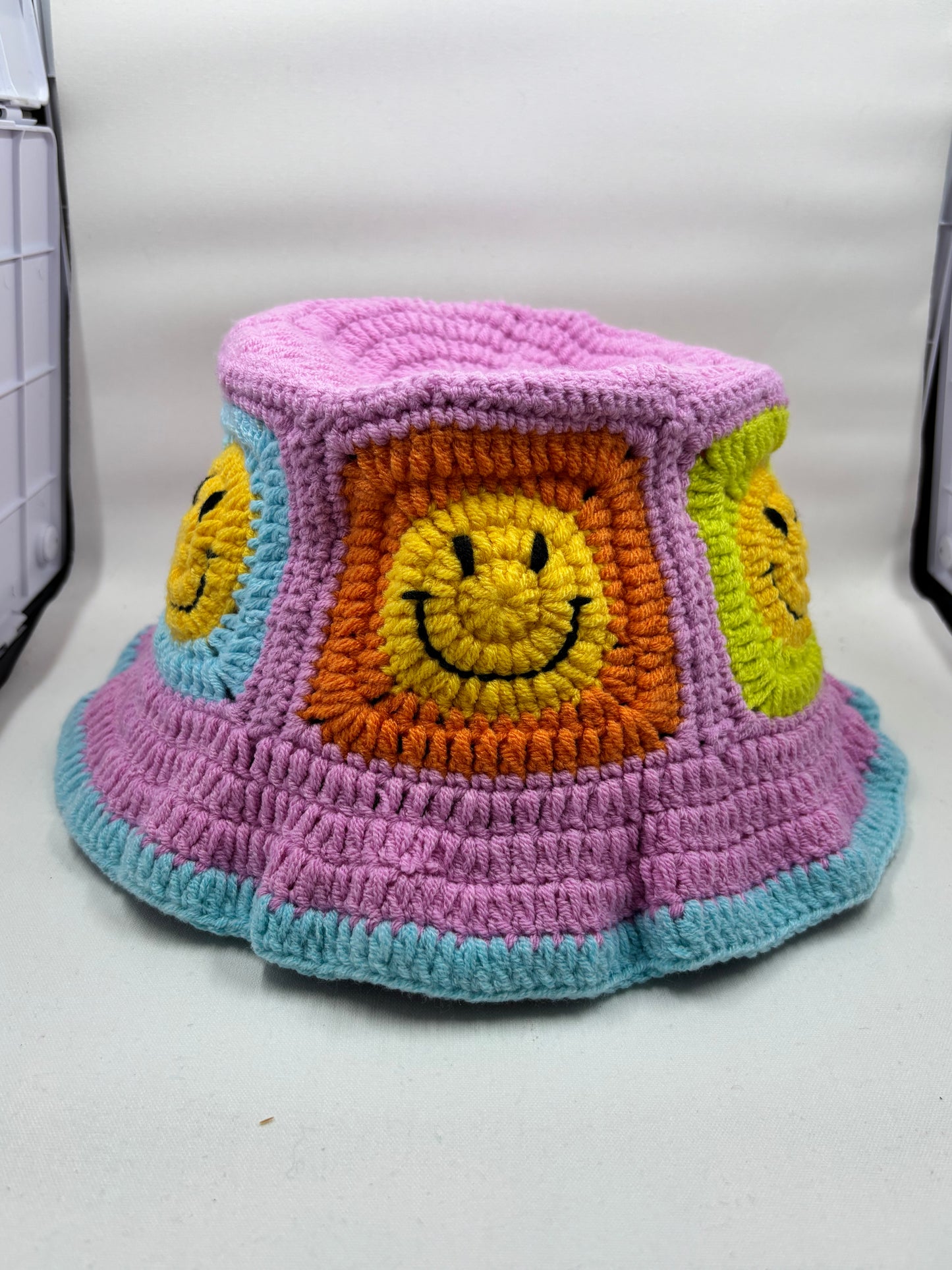 Crochet Smiley Faces Hat