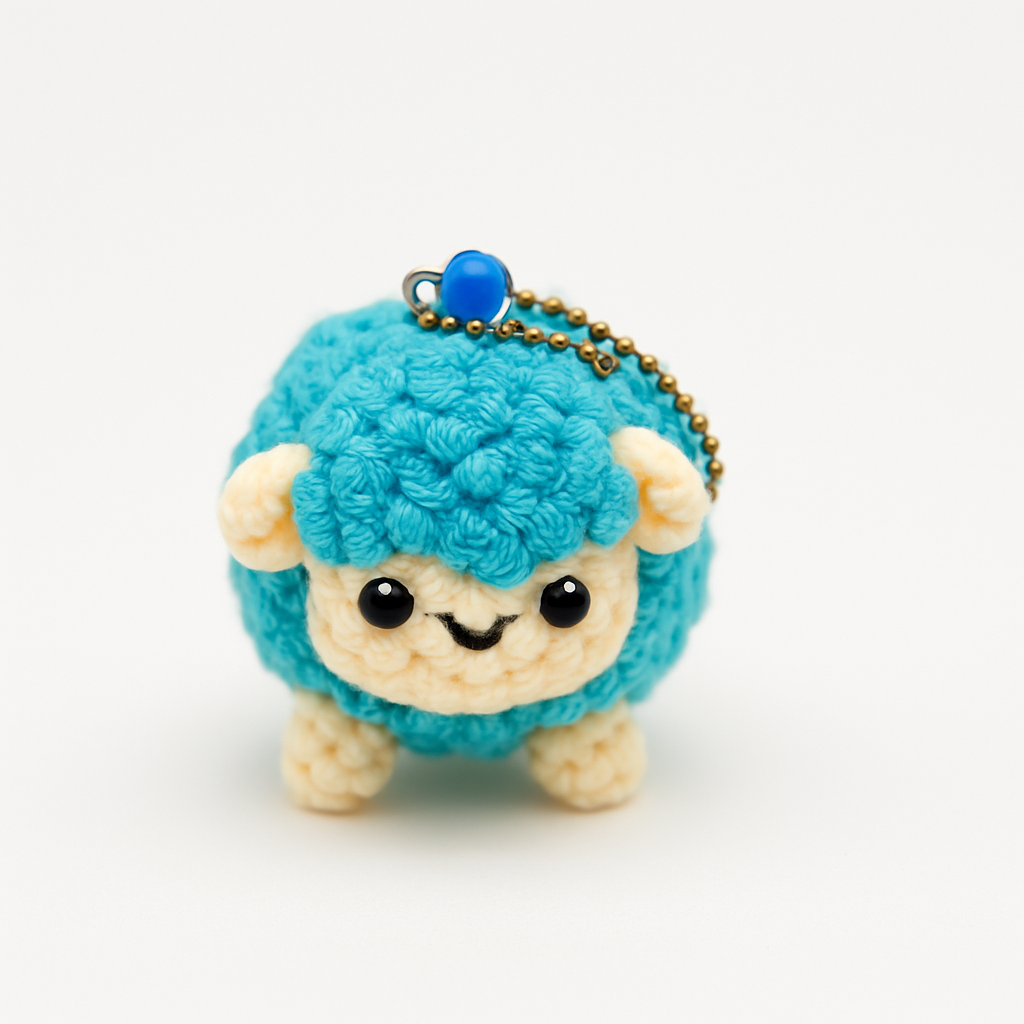 Crochet Sheep Keychain