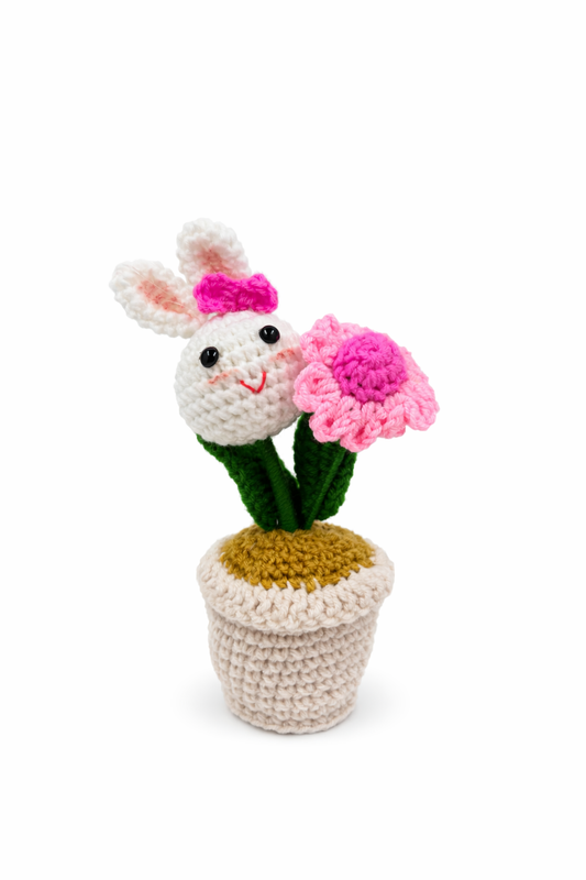 Crochet Bunny Flower Pot