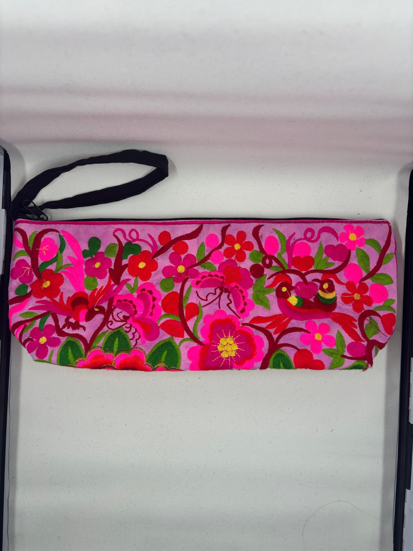 Large Embroidered Zipped Makeup Bag