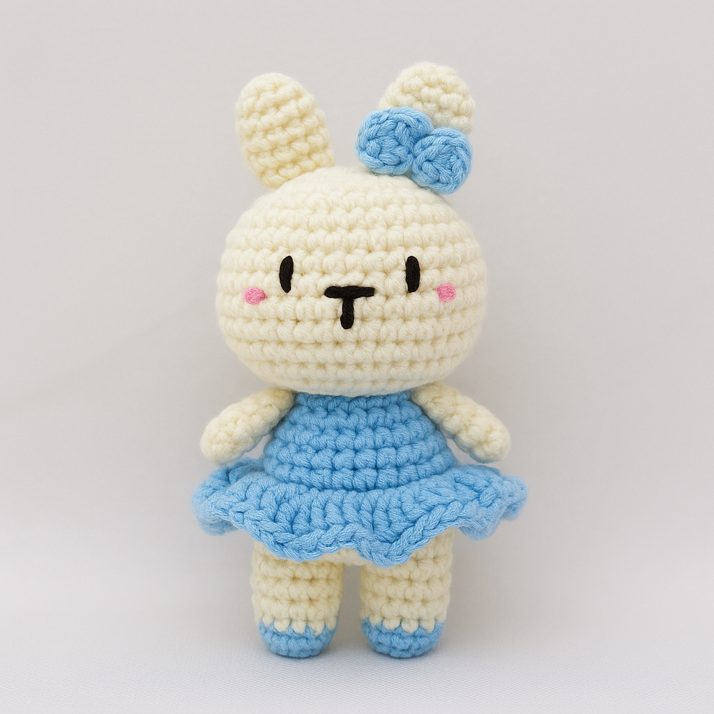 Crochet Large Rabbit with Dress Keychain