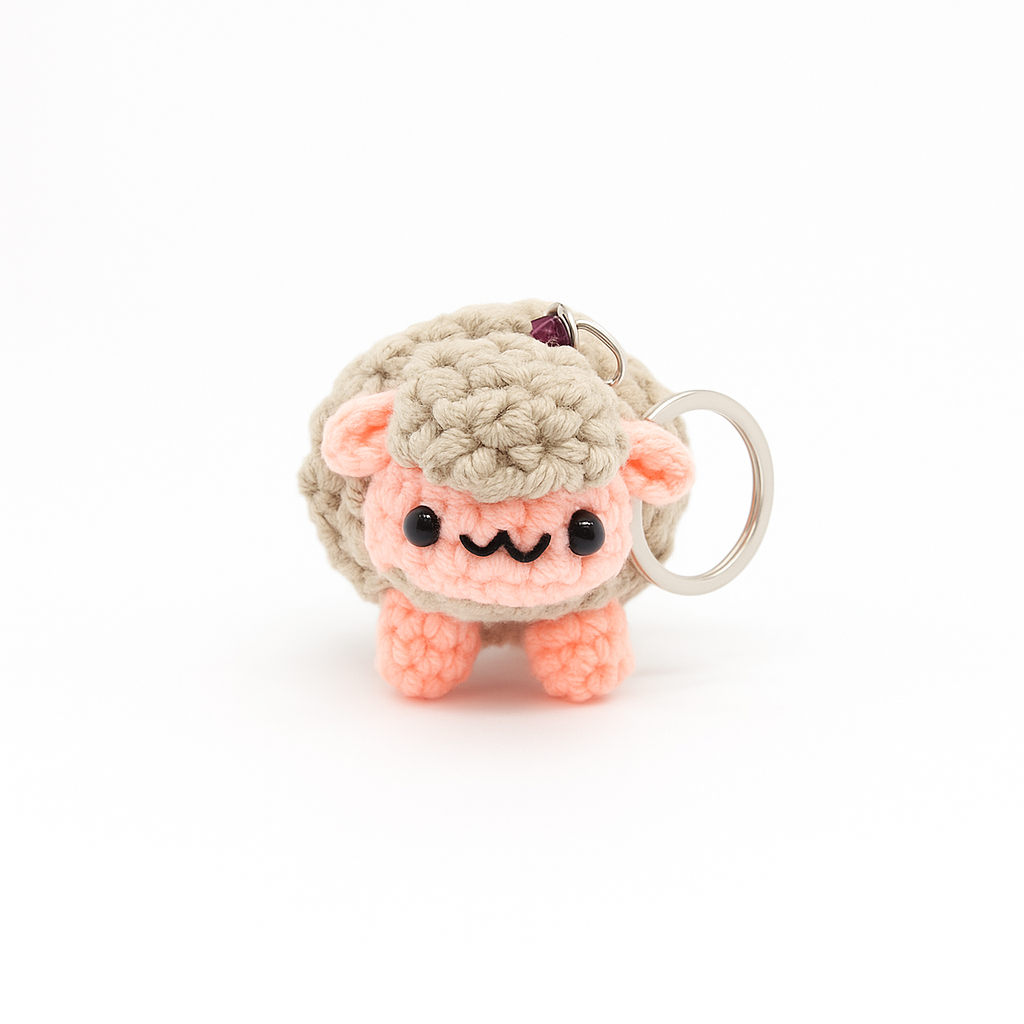 Crochet Sheep Keychain