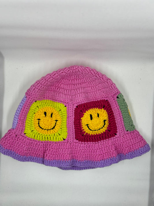 Crochet Smiley Faces Hat