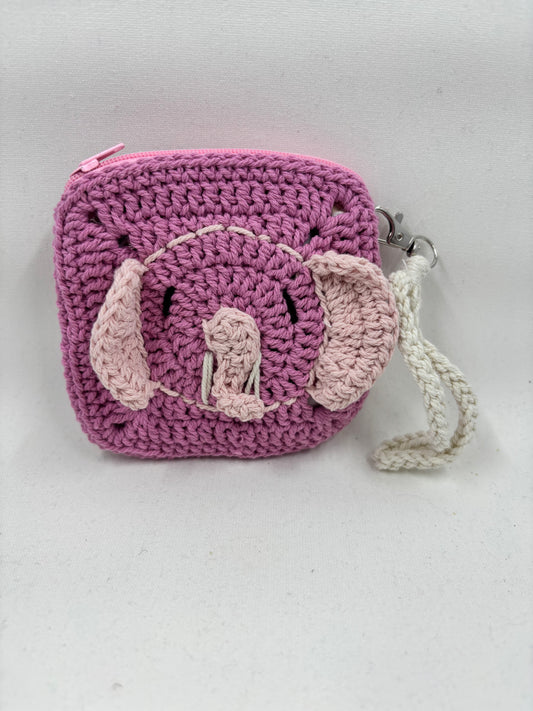 Crochet Elephant Coin Purse