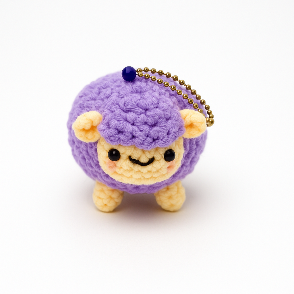 Crochet Sheep Keychain
