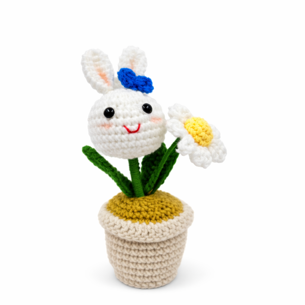 Crochet Bunny Flower Pot