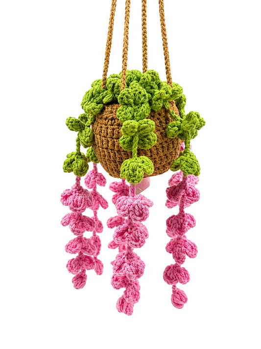 Handmade Crochet Hanging Floral Vine Plant