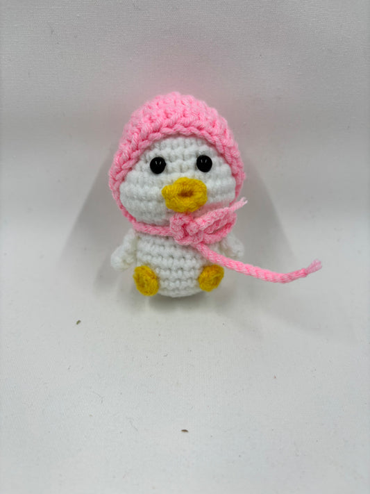 Crochet Duck with Hat & Scarf Keychain