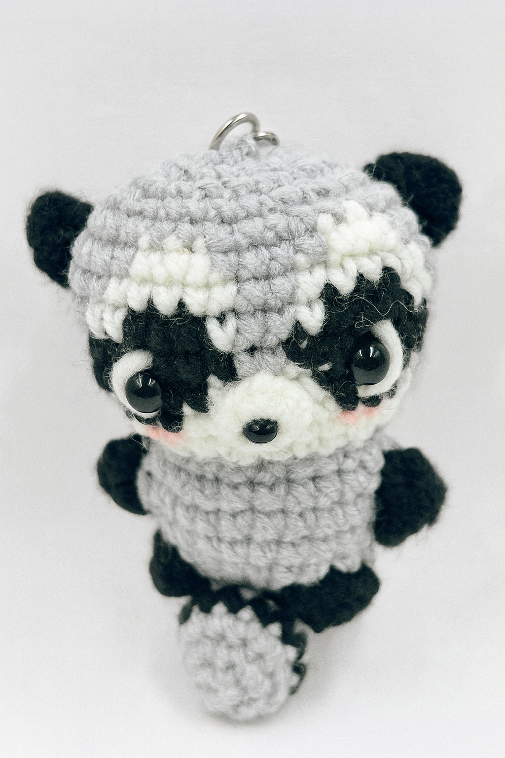 Crochet Raccoon Keychain