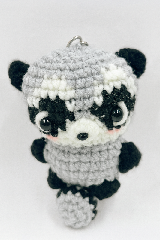 Crochet Raccoon Keychain