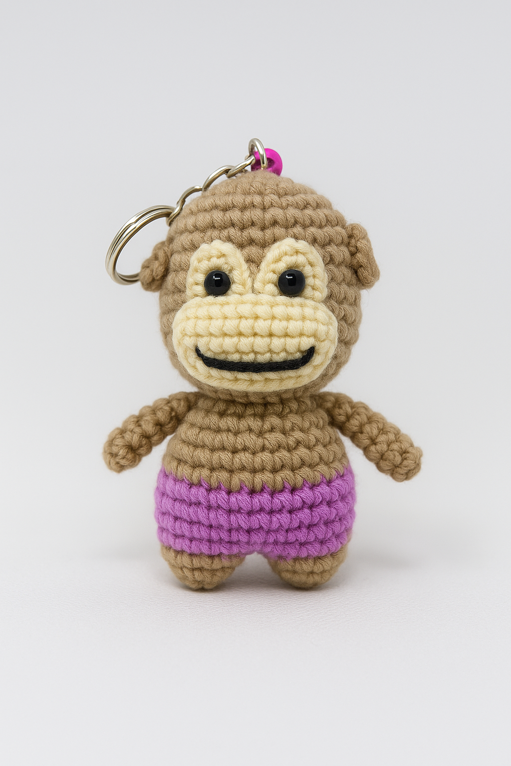 Crochet Monkey with Shorts Keychain