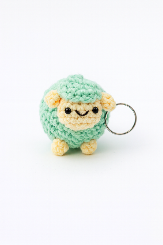 Crochet Sheep Keychain