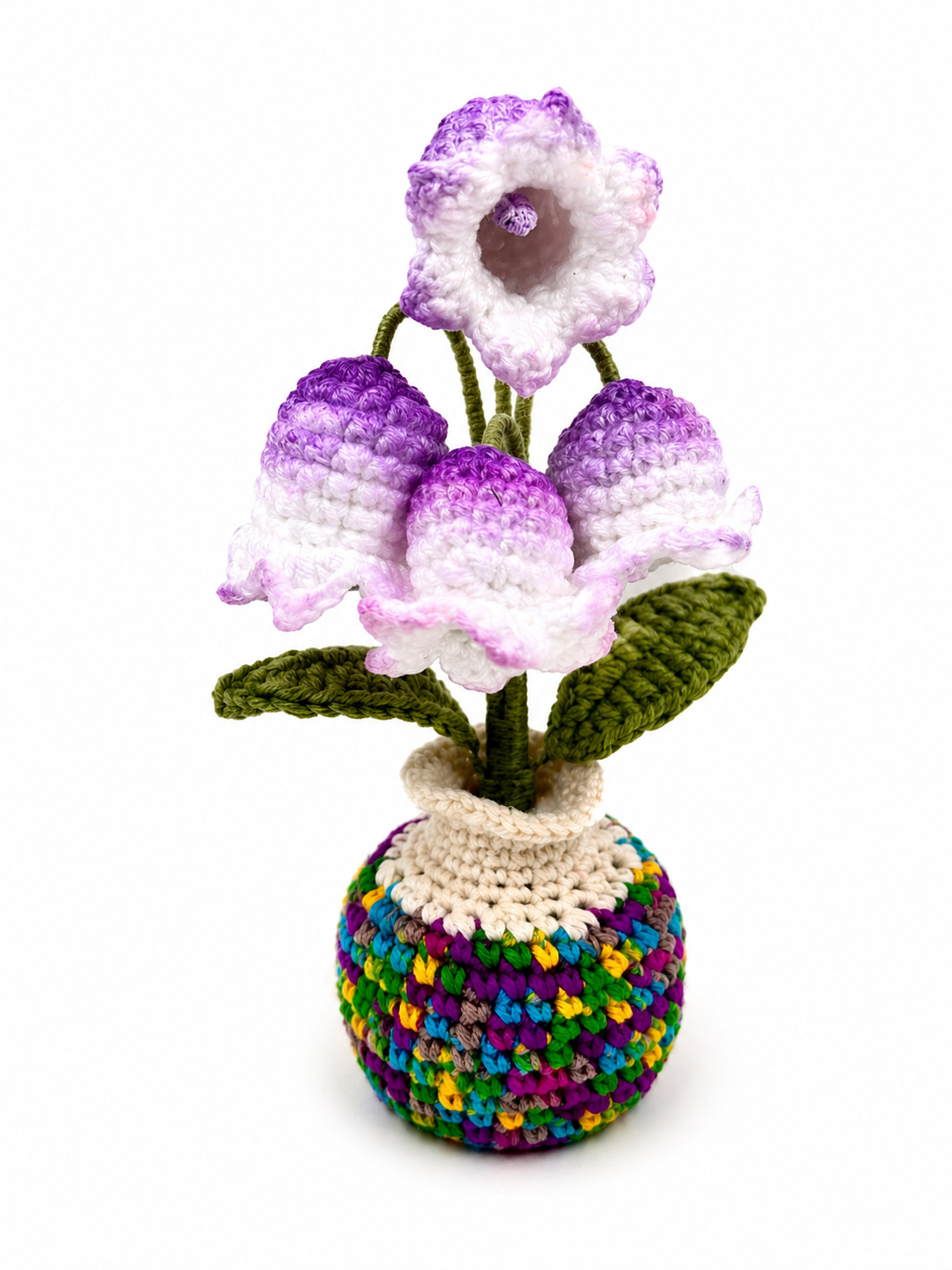 Handmade Crochet Bell Flower Plant in Pot