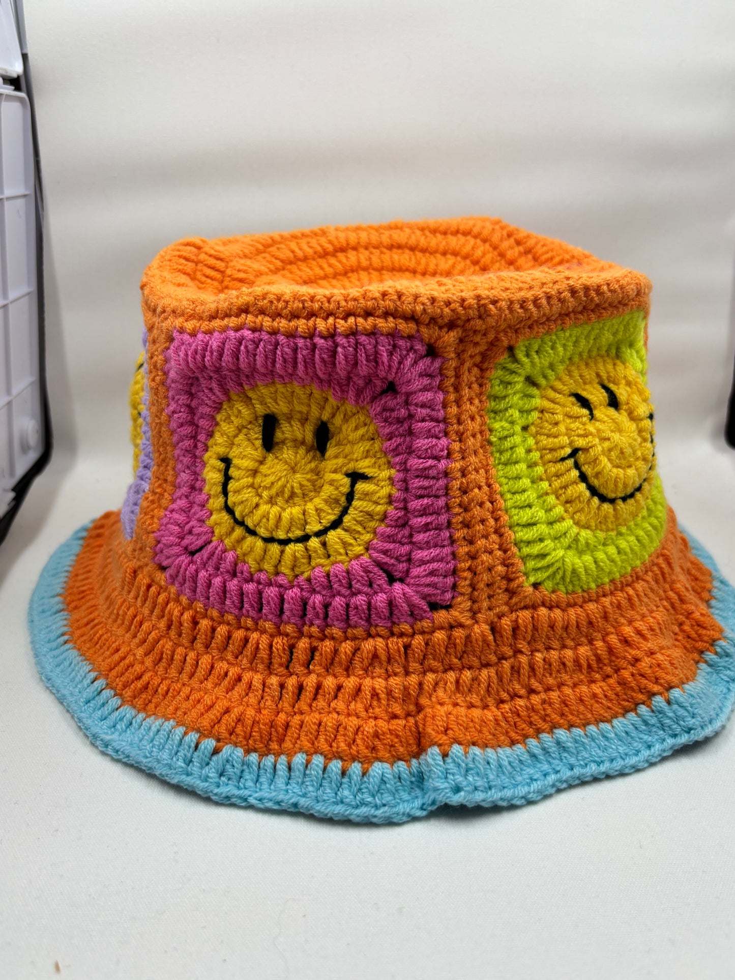 Crochet Smiley Faces Hat