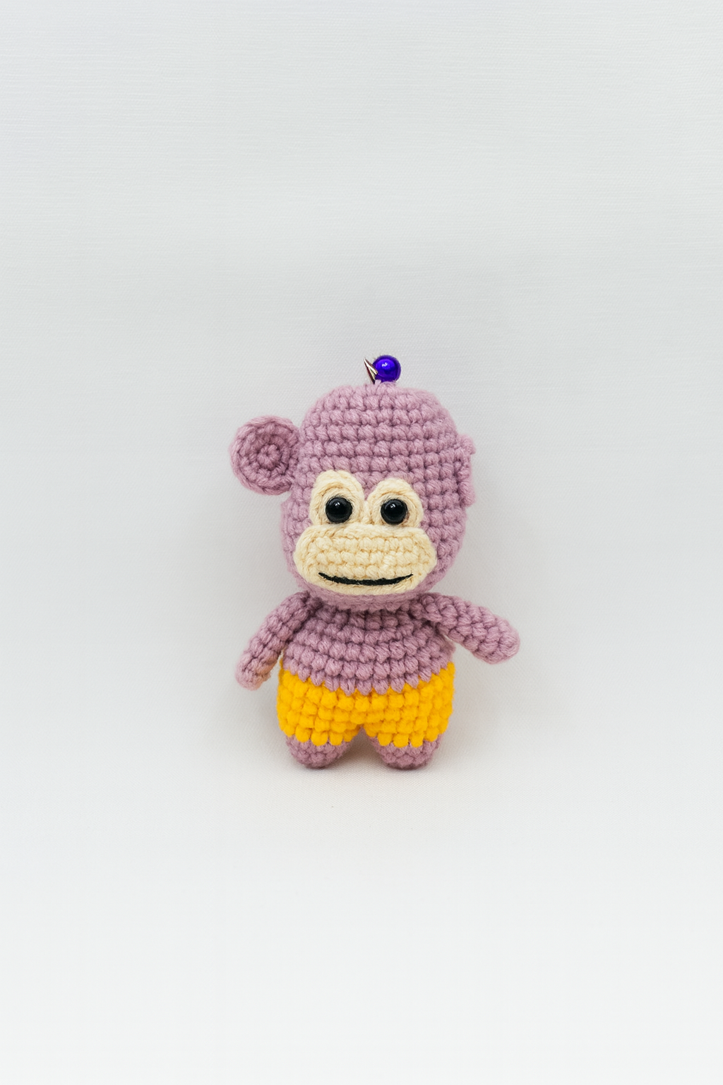 Crochet Monkey with Shorts Keychain