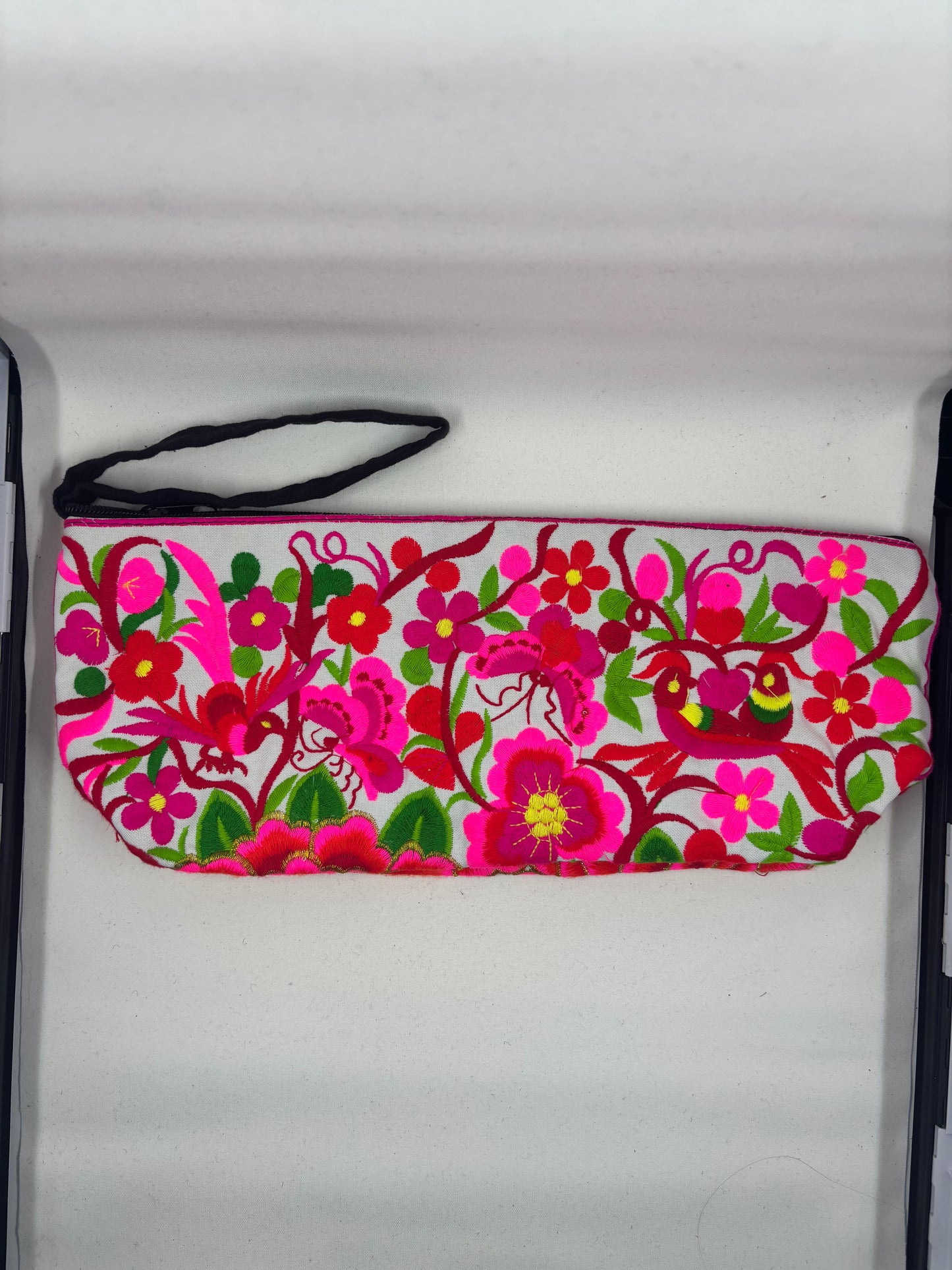 Large Embroidered Zipped Makeup Bag