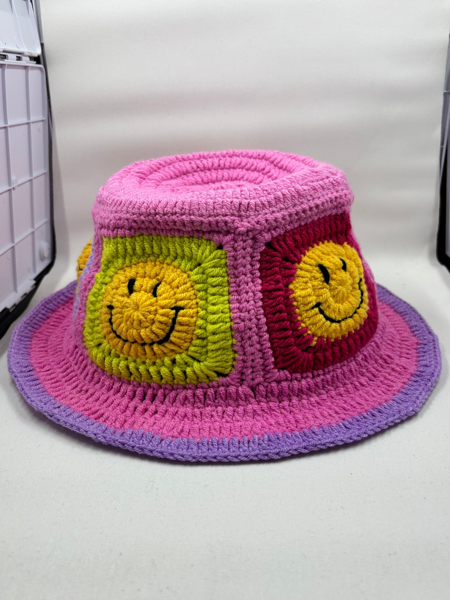 Crochet Smiley Faces Hat