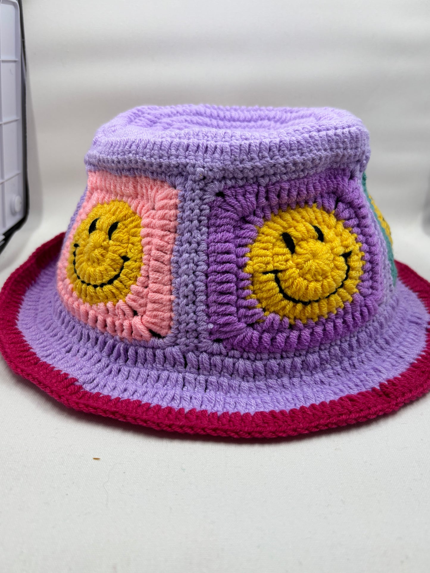 Crochet Smiley Faces Hat