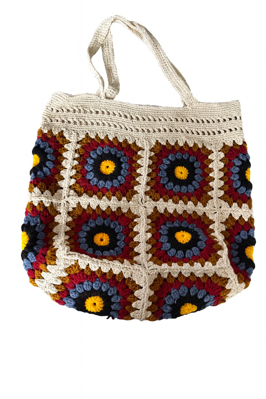 Crochet Retro Sunburst Tote