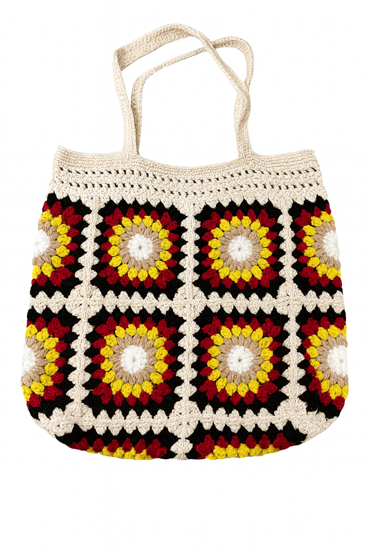 Handmade Granny Square Market Tote