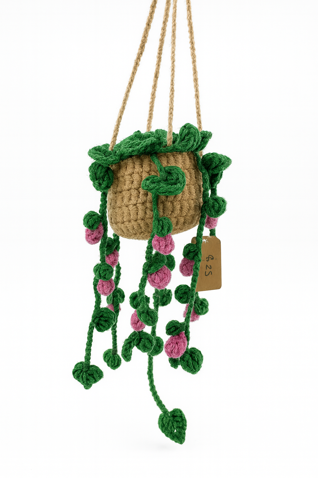 Crochet “String of Pearls and Peonies” Hanging Plant