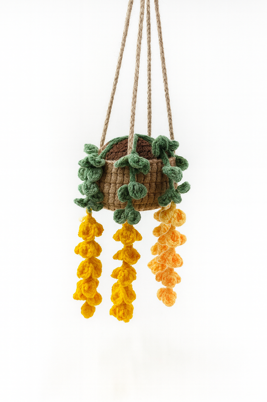 Crochet Trailing Plant-Yellow Blooms