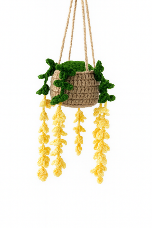 Crochet Golden Cascade Hanging Plant