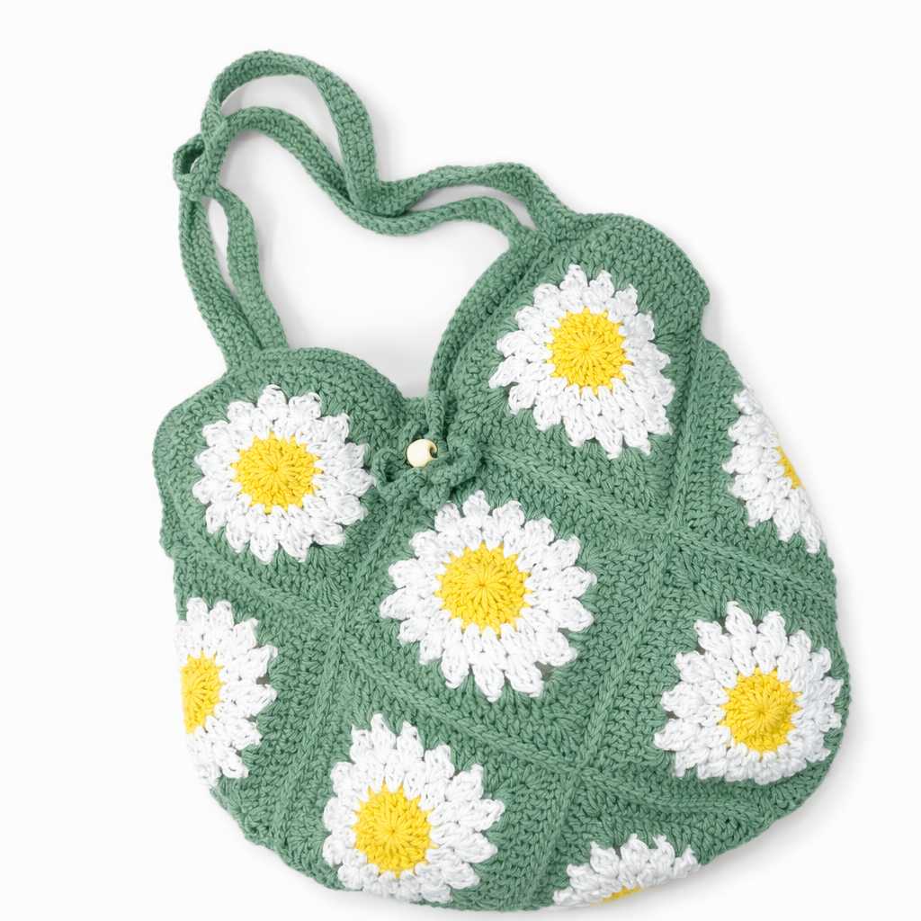 Crochet Boho Daisy Bag
