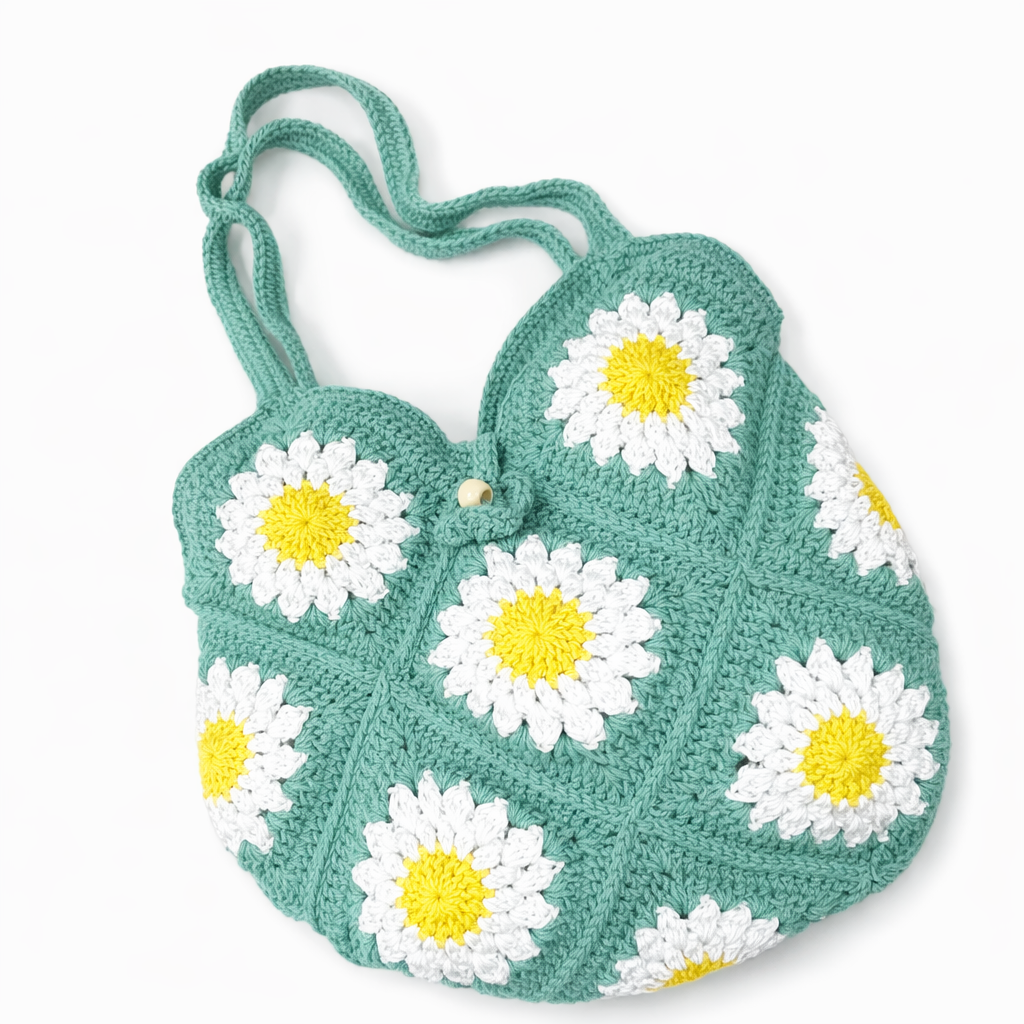 Crochet Boho Daisy Bag