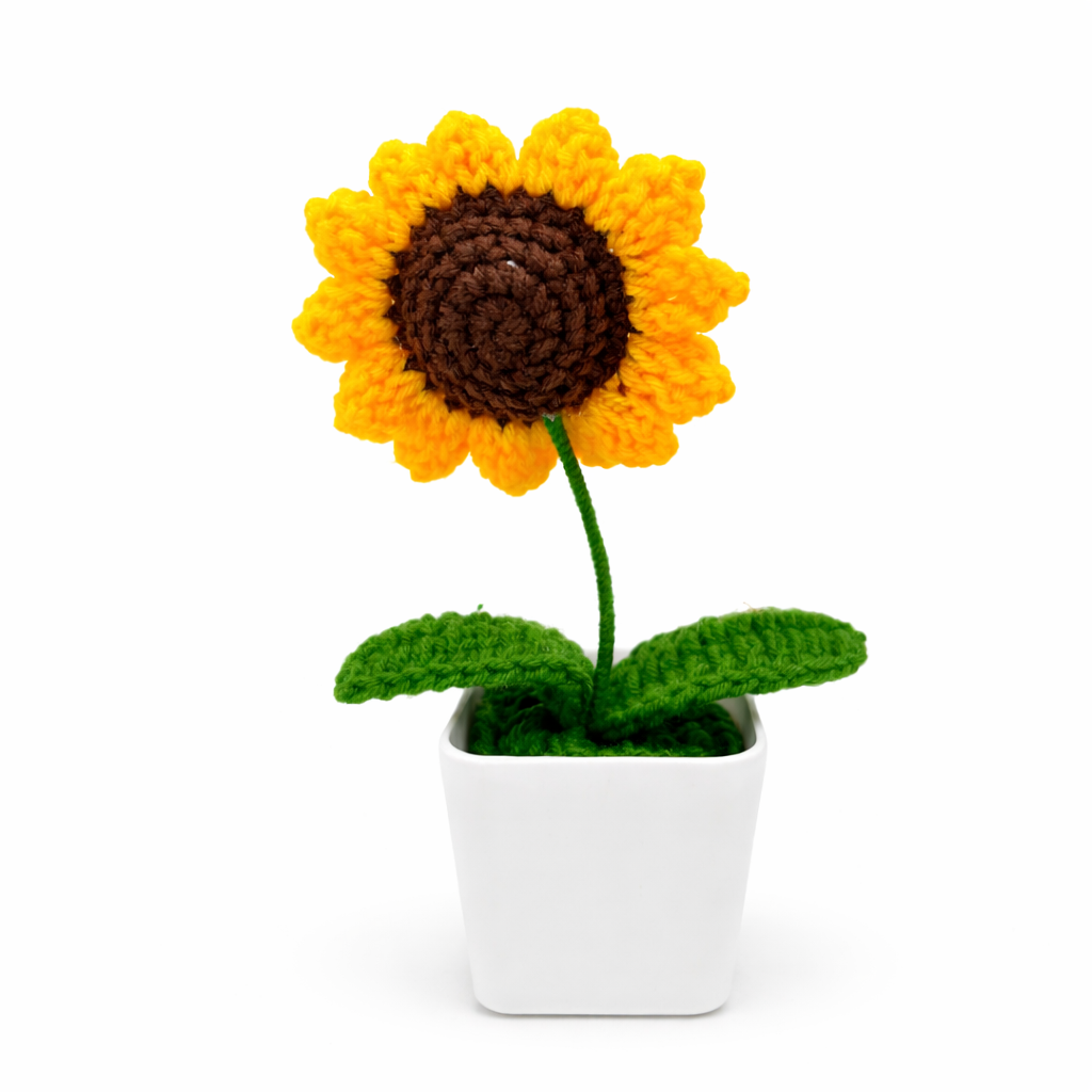 Handmade Singular Sunflower in Pot