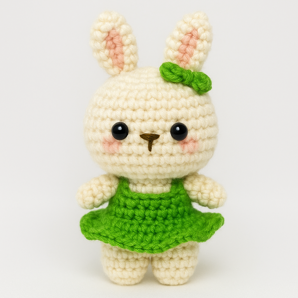 Crochet Pearl Earring Rabbit Keychain