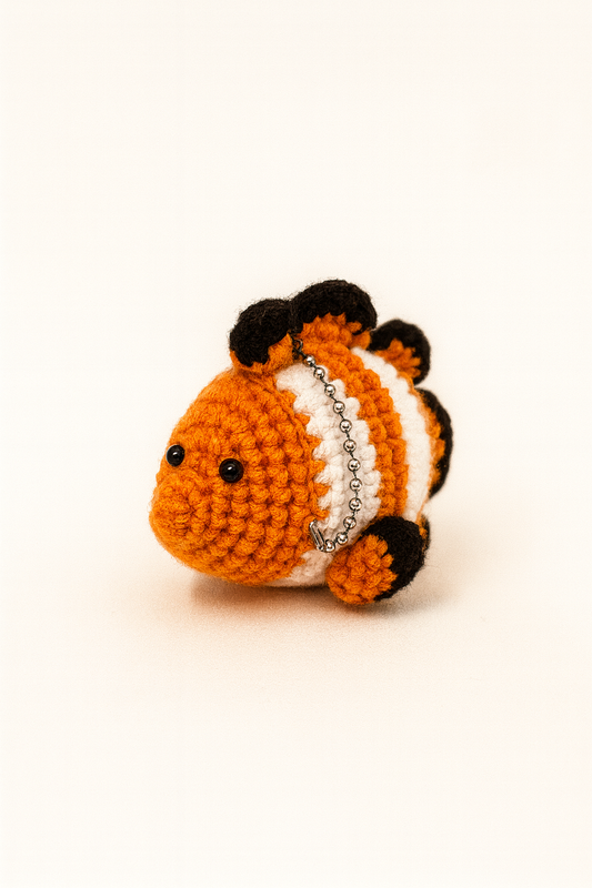 Crochet Clown Fish Keychain