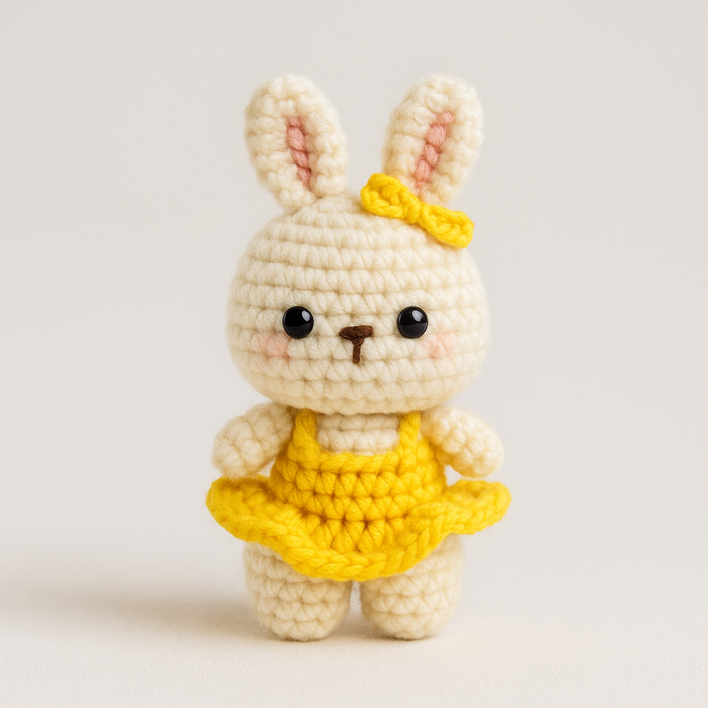Crochet Pearl Earring Rabbit Keychain