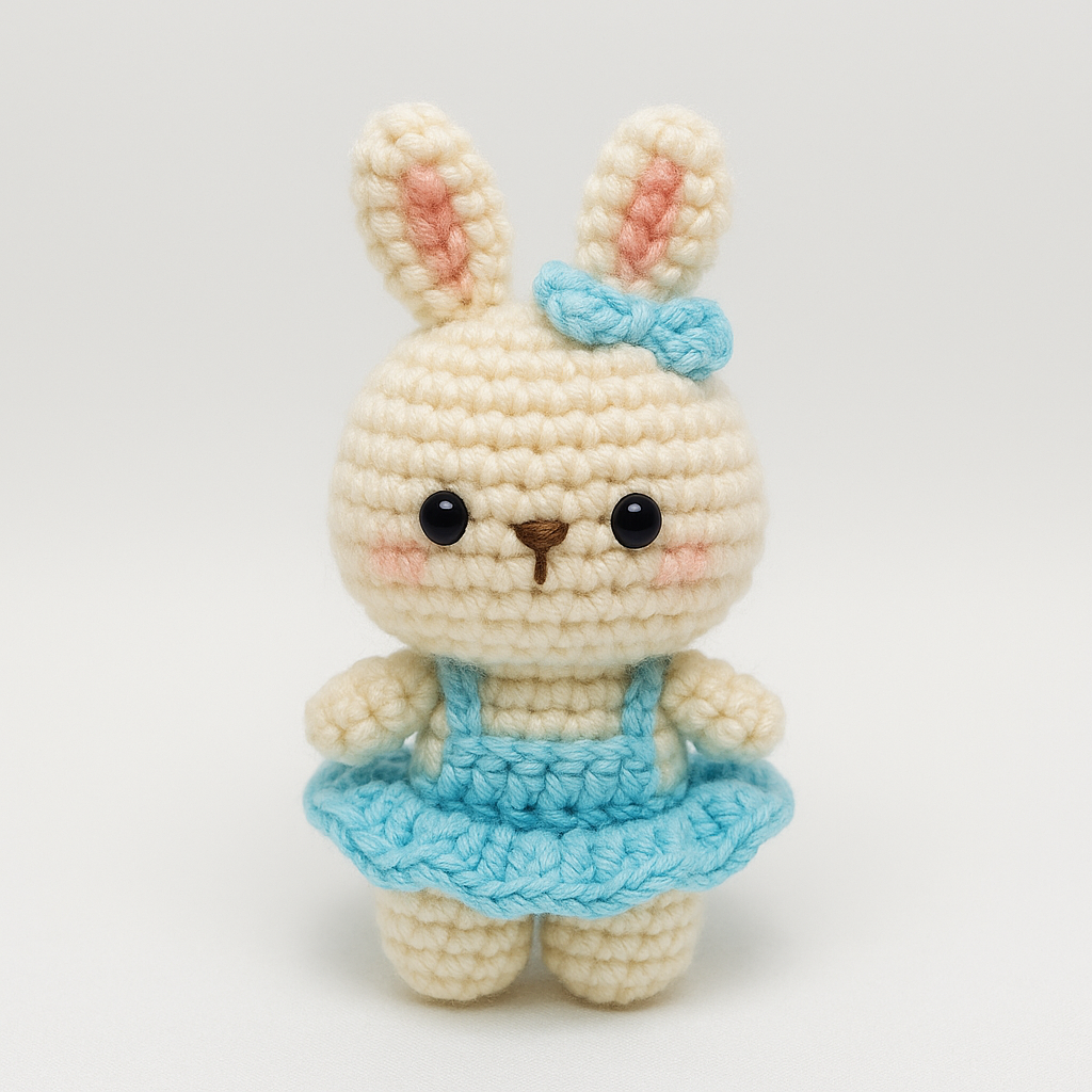 Crochet Pearl Earring Rabbit Keychain