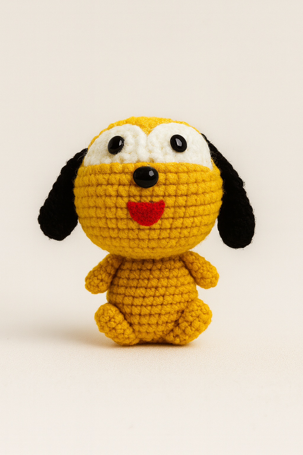 Crochet Yellow Dog Keychain