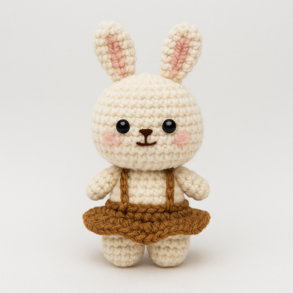Crochet Pearl Earring Rabbit Keychain