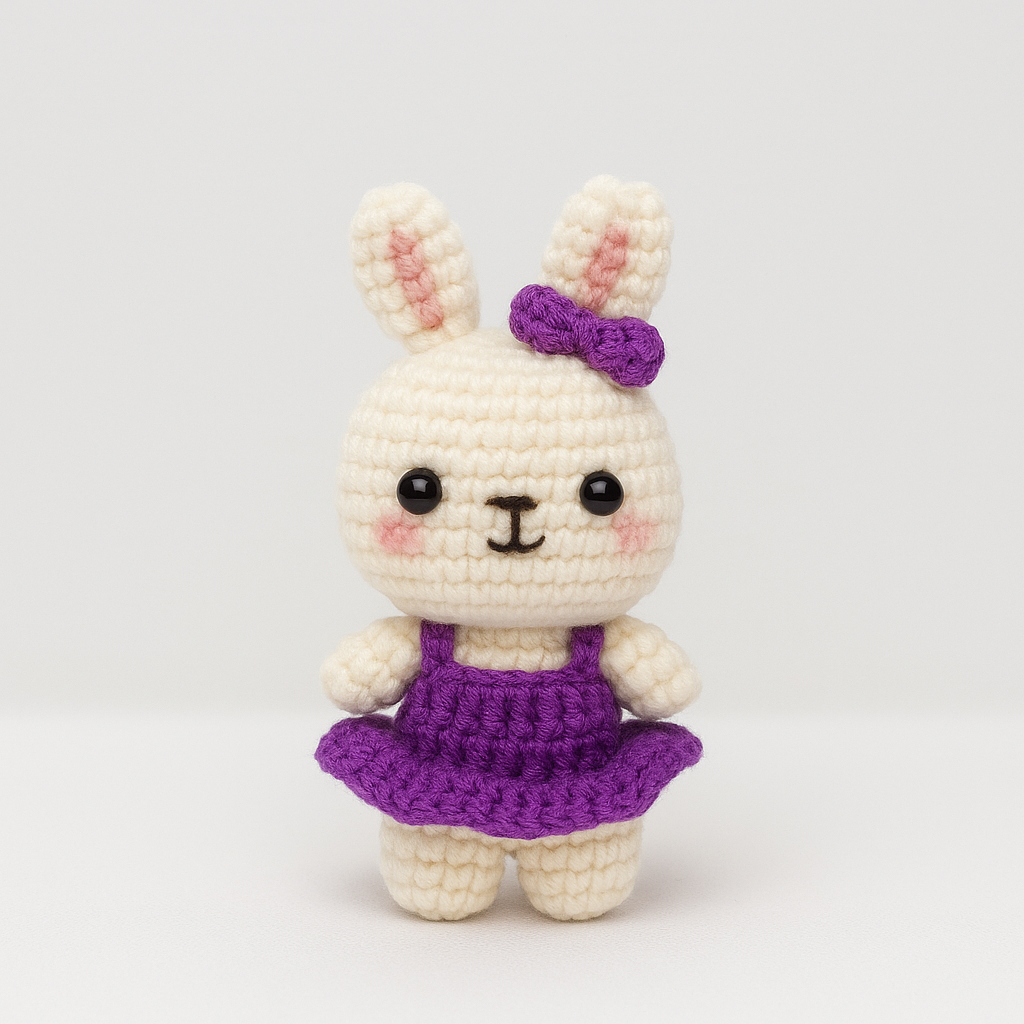 Crochet Pearl Earring Rabbit Keychain