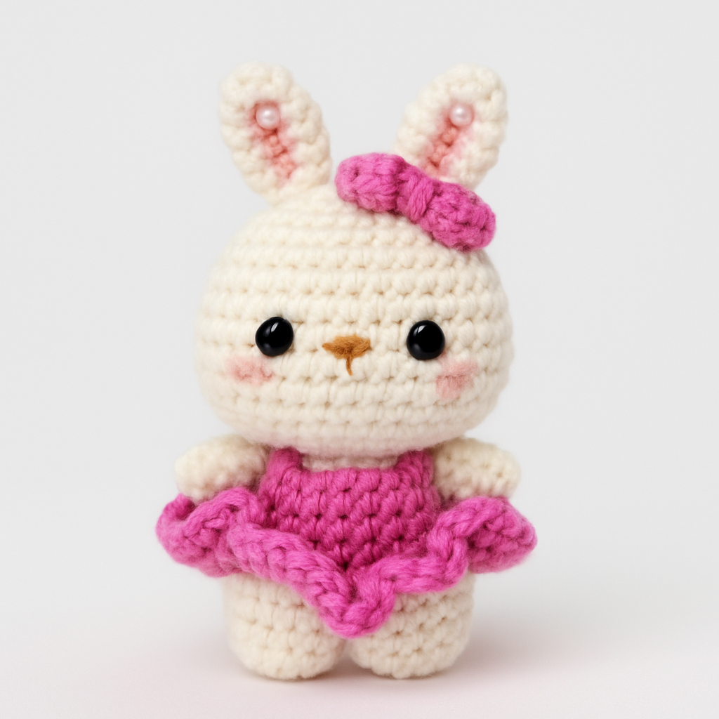 Crochet Pearl Earring Rabbit Keychain