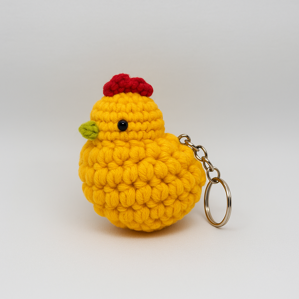 Crochet Chicken Keychain