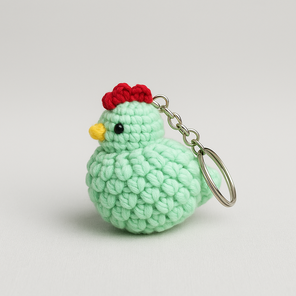 Crochet Chicken Keychain