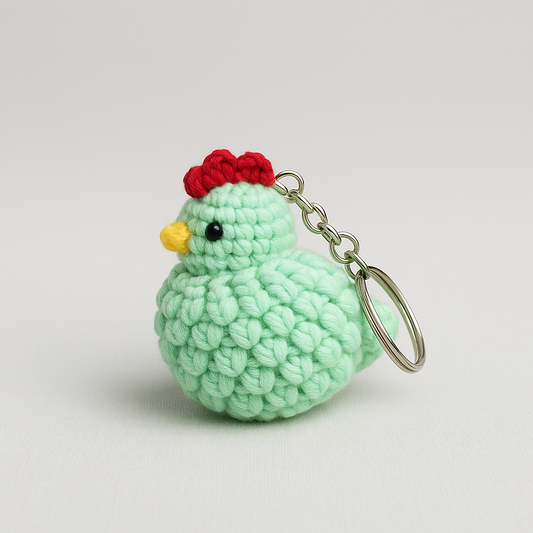 Crochet Chicken Keychain