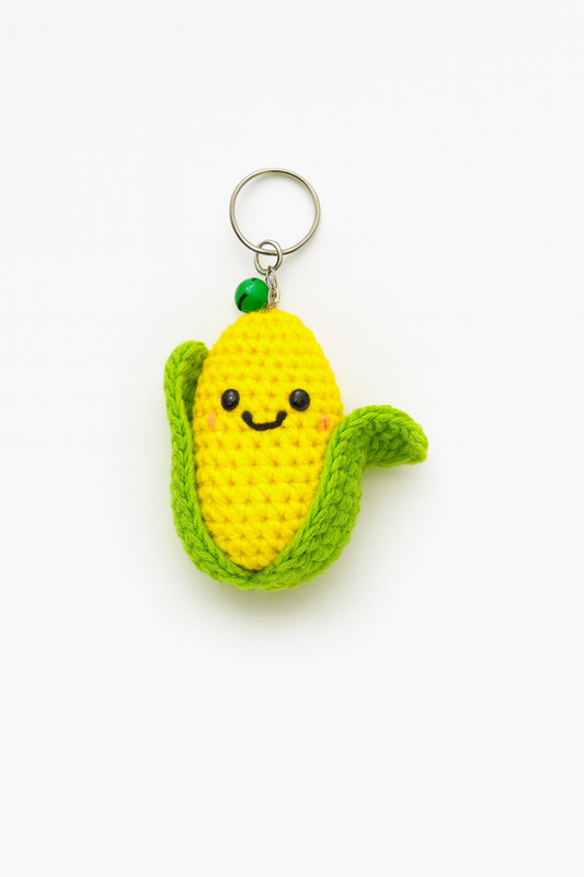 Crochet Corn Keychain